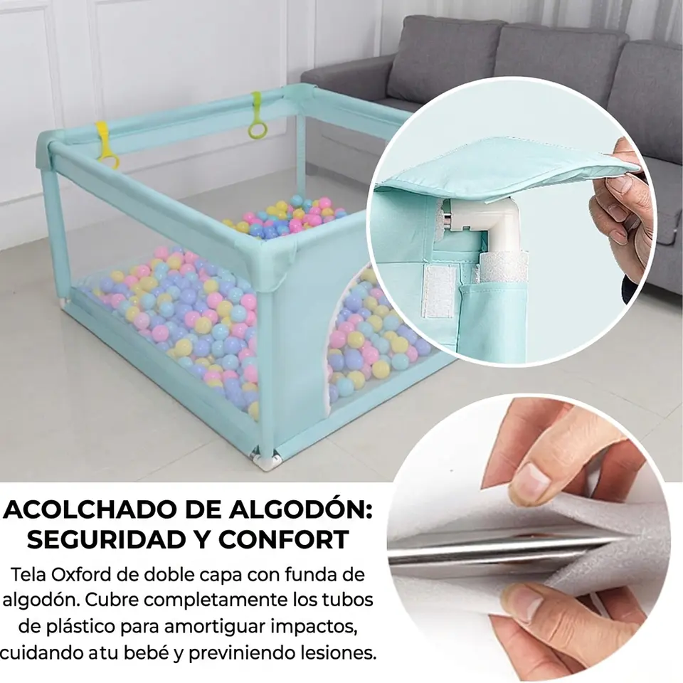 Corral Para Bebés Con Pelotas Valla De Seguridad 66cmx200cm 5