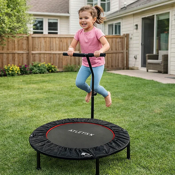 Trampolín Fitness 1,02 m con Barra Ejercicio Resistente 4