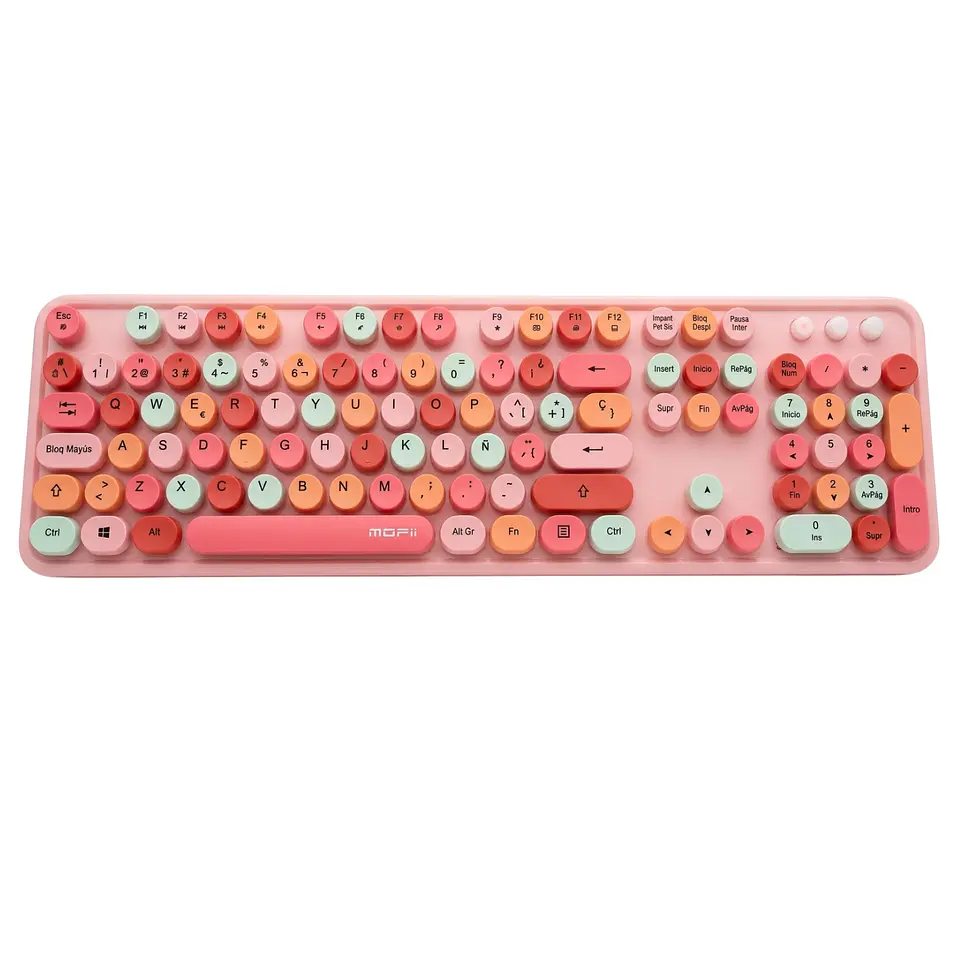 Teclado + Mouse Inalámbrico Lapiz Labial Retro Mujer 2