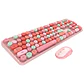 Teclado + Mouse Inalámbrico Lapiz Labial Retro Mujer - Miniatura 1
