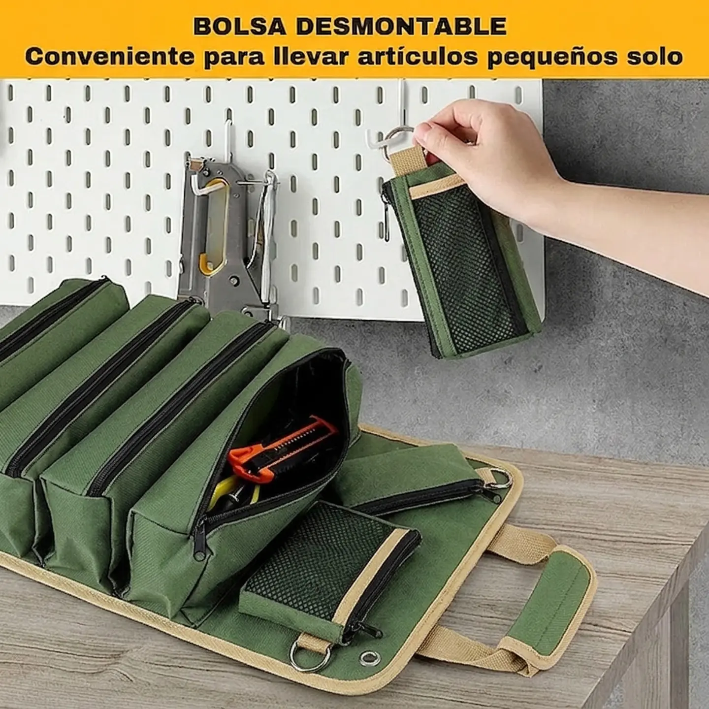 Bolso Organizador Herramientas Enrrollable De 5 Estuches 4