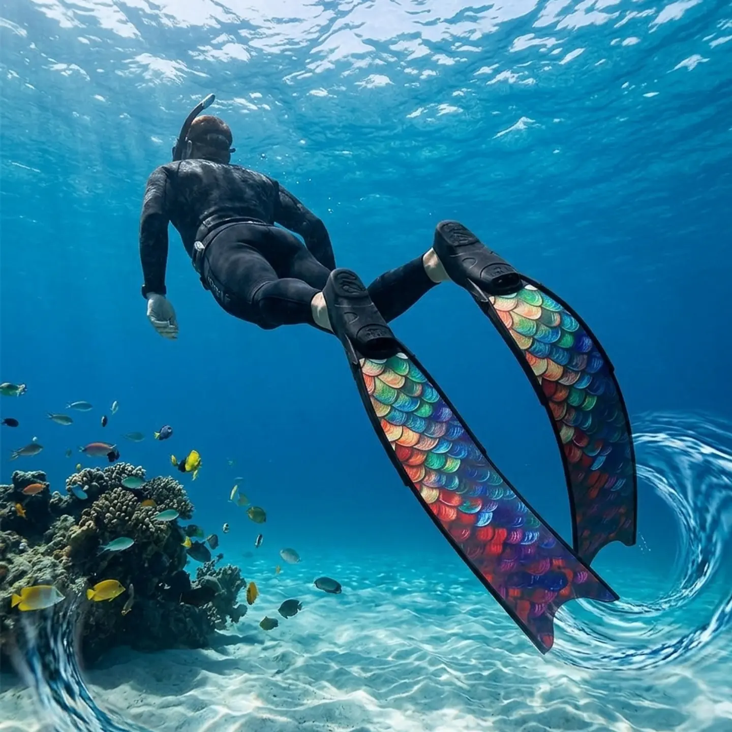 Aletas Largas Para Apnea Y Buceo Libre Profesional 5