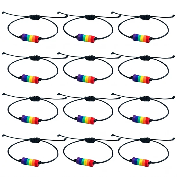 Pack 10 Pulsera Arcoíris Unisex Brazalete De Cuerda Bandera 1