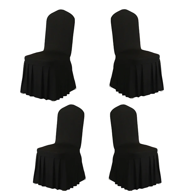Pack 4 Funda Plisada Sillas Eventos Hoteles Fiestas Bodas 12
