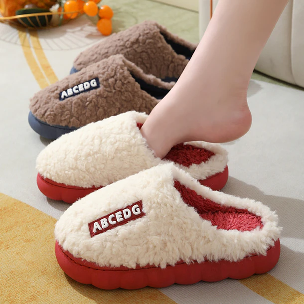 Pantuflas de algodón de otoño e invierno para parejas 2
