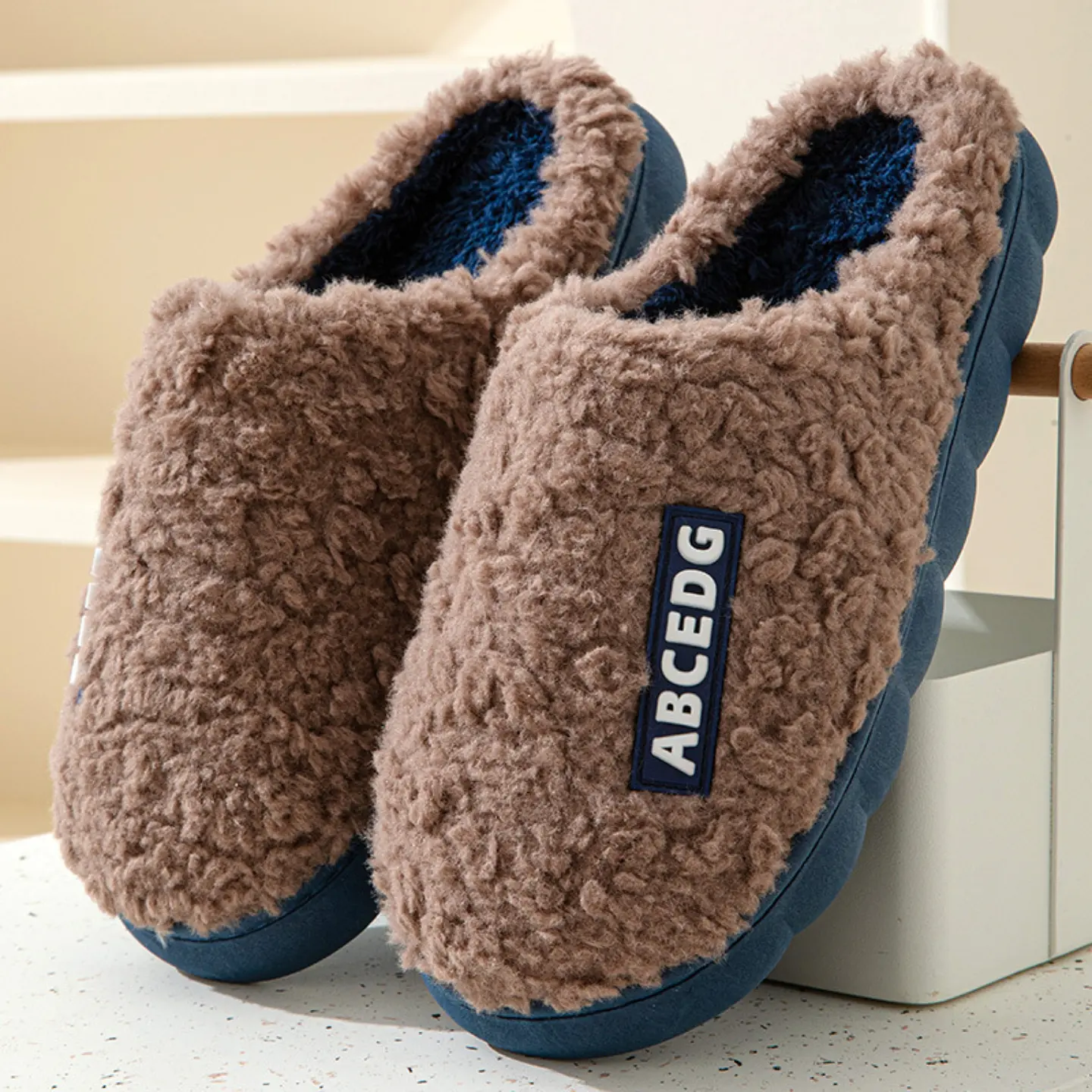 Pantuflas de algodón de otoño e invierno para parejas 11