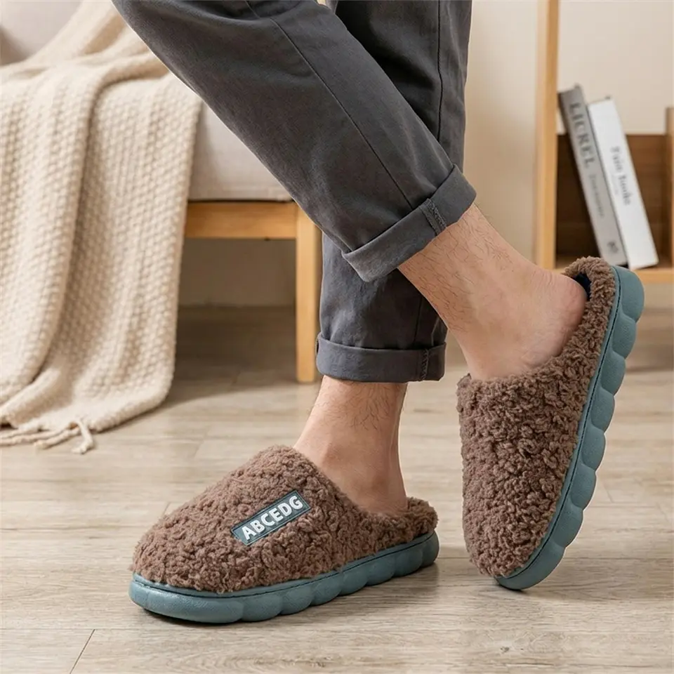 Pantuflas de algodón de otoño e invierno para parejas 13