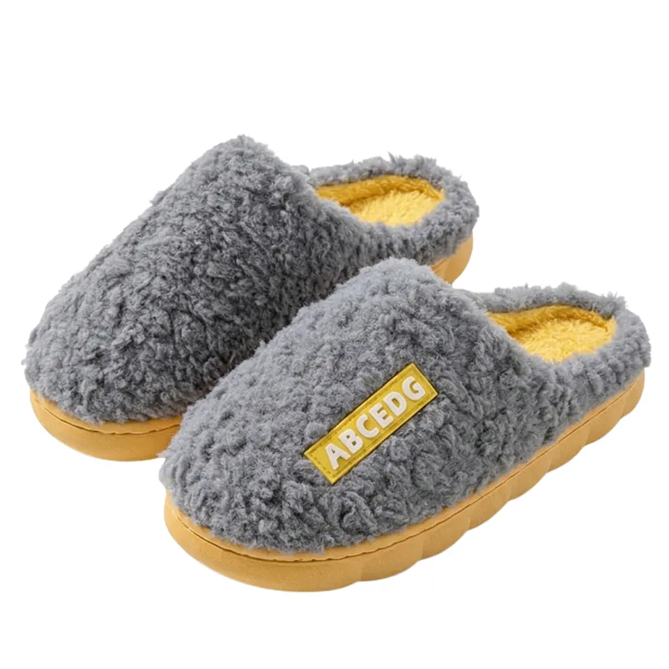 Pantuflas de algodón de otoño e invierno para parejas 14
