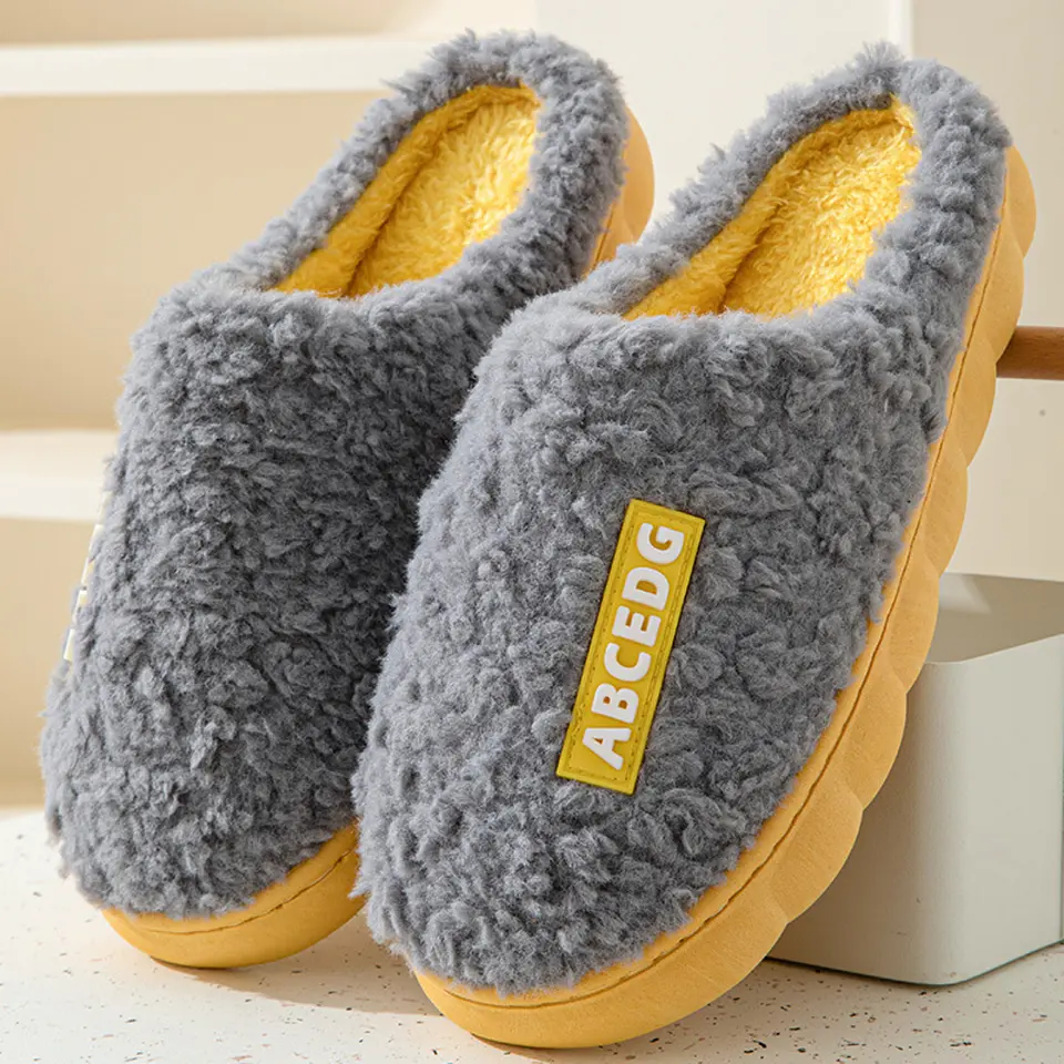 Pantuflas de algodón de otoño e invierno para parejas 16