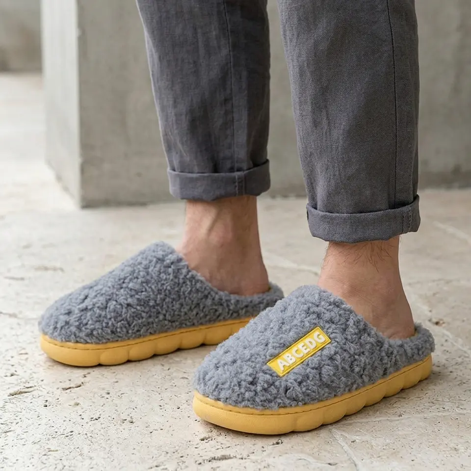 Pantuflas de algodón de otoño e invierno para parejas 17