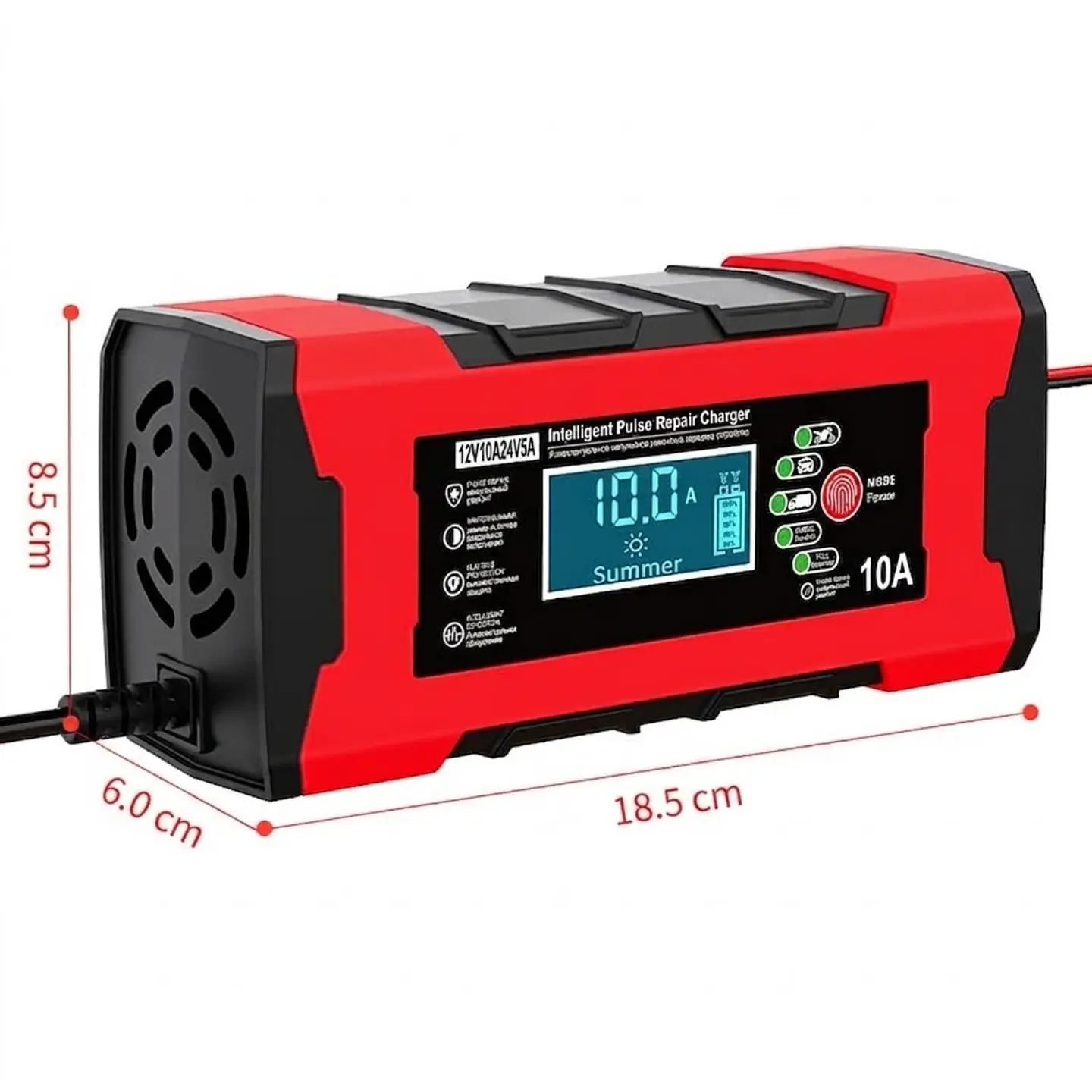 Cargador Batería 12V 10A Auto Moto Carga Rapida Inteligente 2