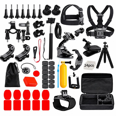 Kit 84 En 1 Accesorios Para Cámaras Deportivas Con Maleta