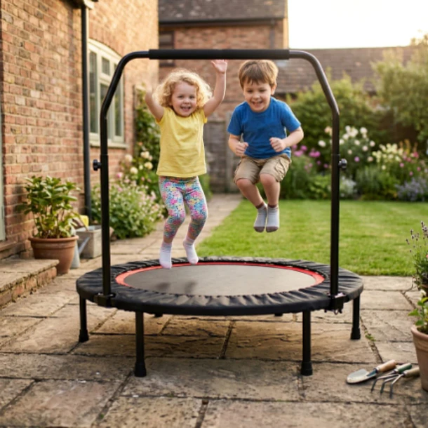 Trampolín Fitness 1,02 m con Barra Ejercicio Resistente 4