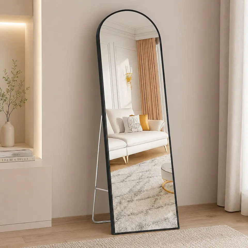 Espejo Ovalado Cuerpo Entero 150x40cm Con Base Plegable 7