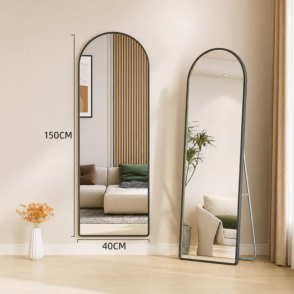 Espejo Ovalado Cuerpo Entero 150x40cm Con Base Plegable 8