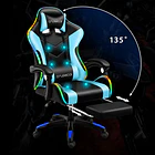 Silla Gamer Con Luz Rgb Reposapiés Y Masajeador Reclinable 30