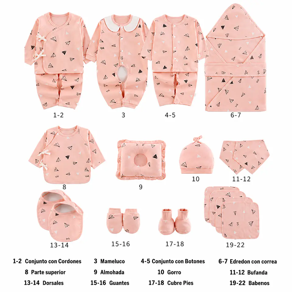 Conjunto De Ropa De Algodon Para Bebes Unisex 22 Piezas 5