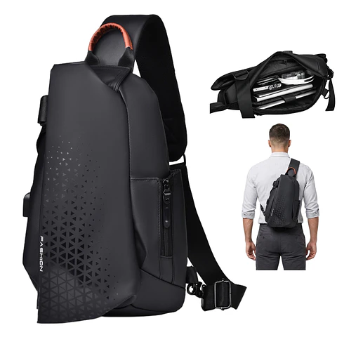Mochila Cruzada Multiuso Bolso De Hombro Con USB
