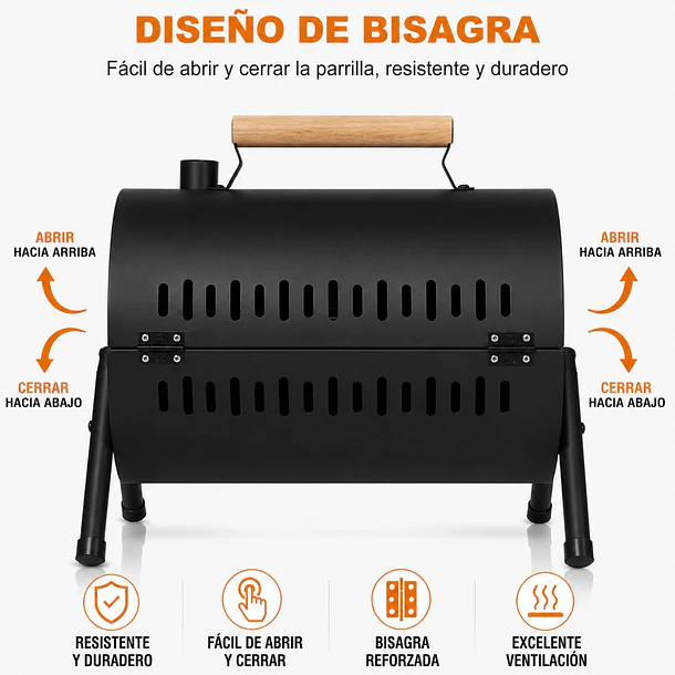Parrilla Carbón De Mesa 2 En 1 Con Plancha Para Hornear  3