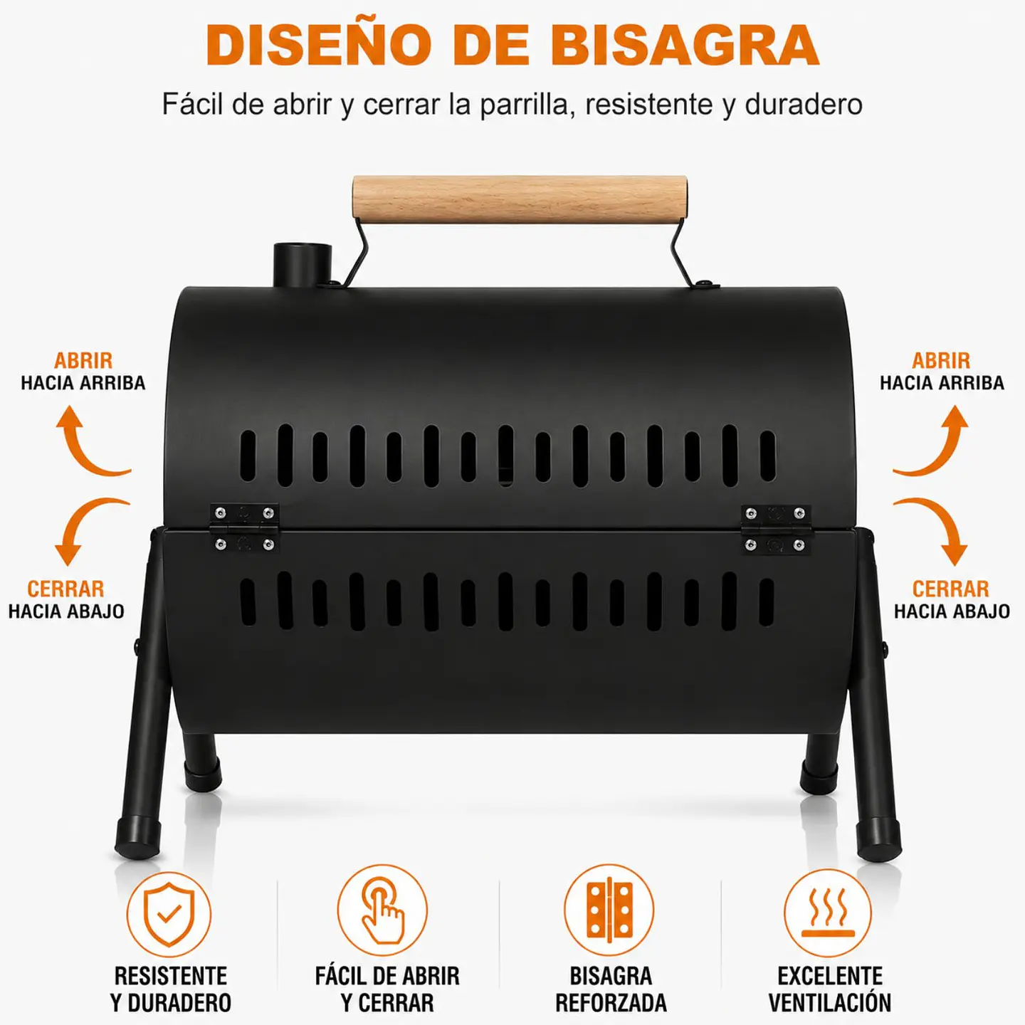 Parrilla Carbón De Mesa 2 En 1 Con Plancha Para Hornear  3