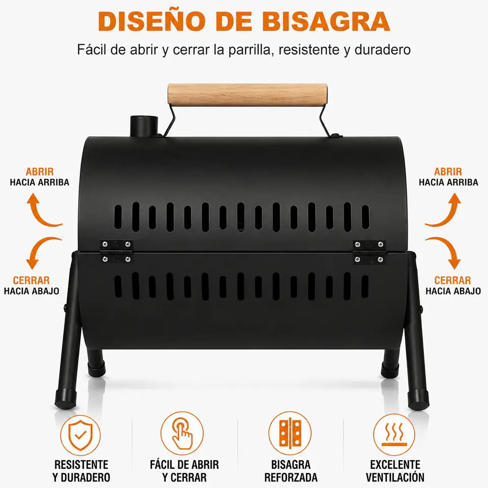 Parrilla Carbón De Mesa 2 En 1 Con Plancha Para Hornear  3
