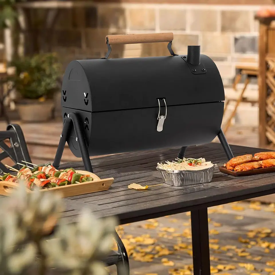 Parrilla Carbón De Mesa 2 En 1 Con Plancha Para Hornear  7