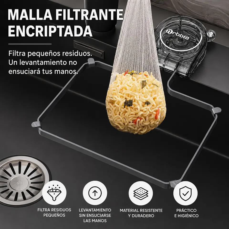 Filtro Para Lavaplatos Para Fregadero + 100 Bolsas De Malla 5