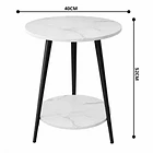 Mesa de Centro Redonda 40x40x52cm Decoración Minimalista 2