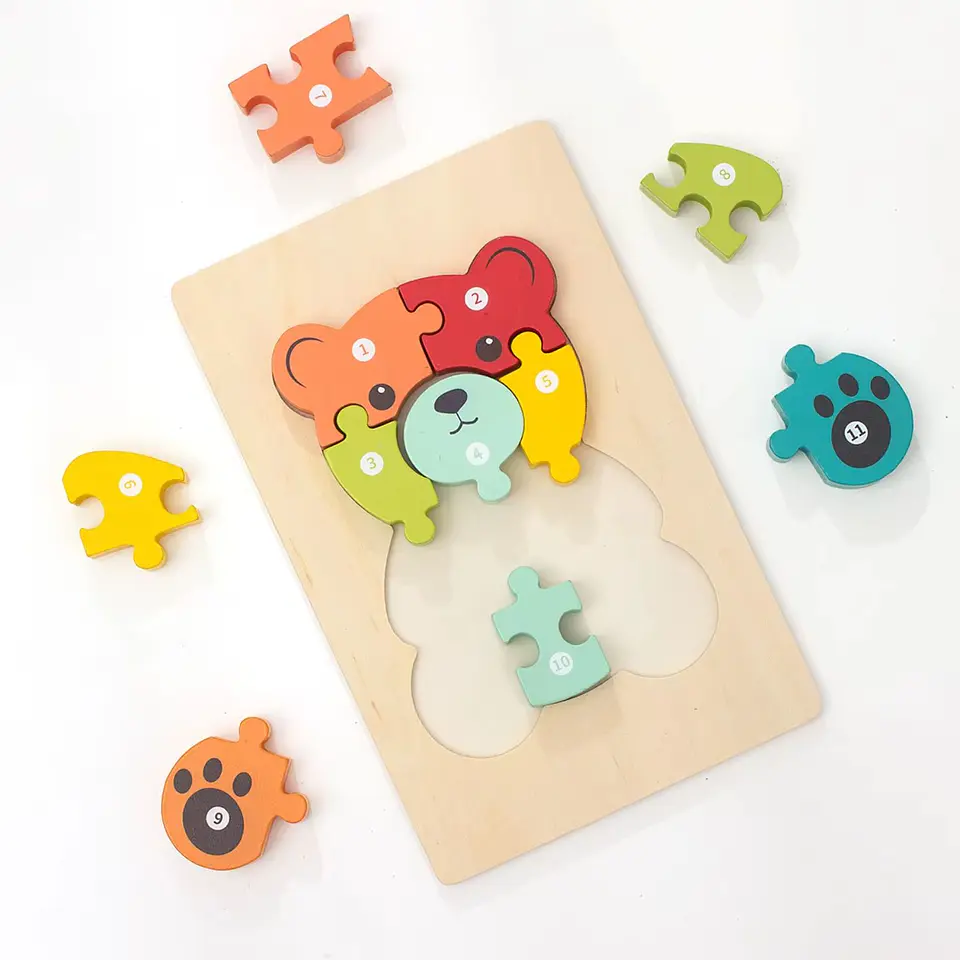 Rompecabezas De Madera 3D Montessori Animales Didácticos 4