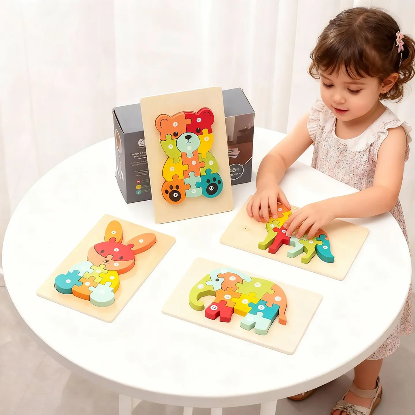 Rompecabezas De Madera 3D Montessori Animales Didácticos 5