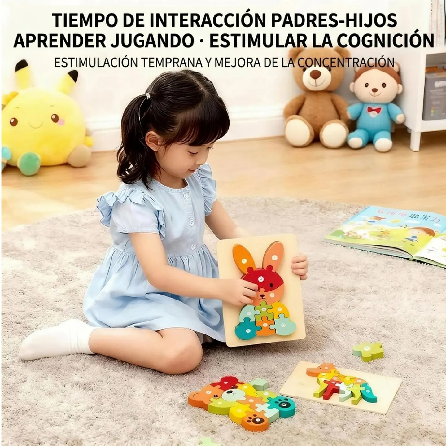 Rompecabezas De Madera 3D Montessori Animales Didácticos 7
