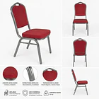 Silla Tapizada Apilable Eventos, Fiestas, Conferencias Y Mas 4