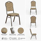 Pack 4 Silla Tapizada Eventos Fiestas Conferencias Comedor 17