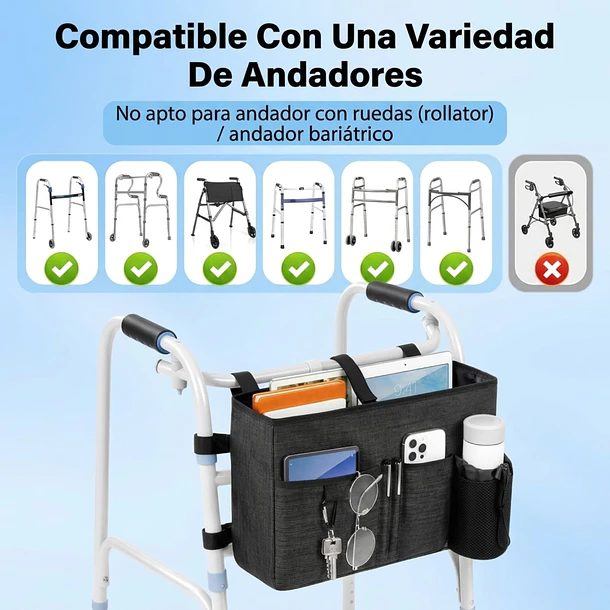 Organizador Para Andador Universal Con Portavasos 5