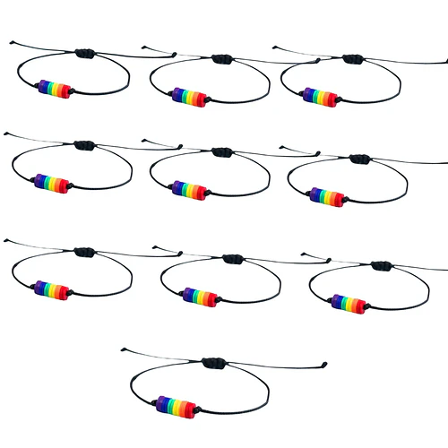 Pack 10 Pulsera Arcoíris Unisex Brazalete De Cuerda Bandera
