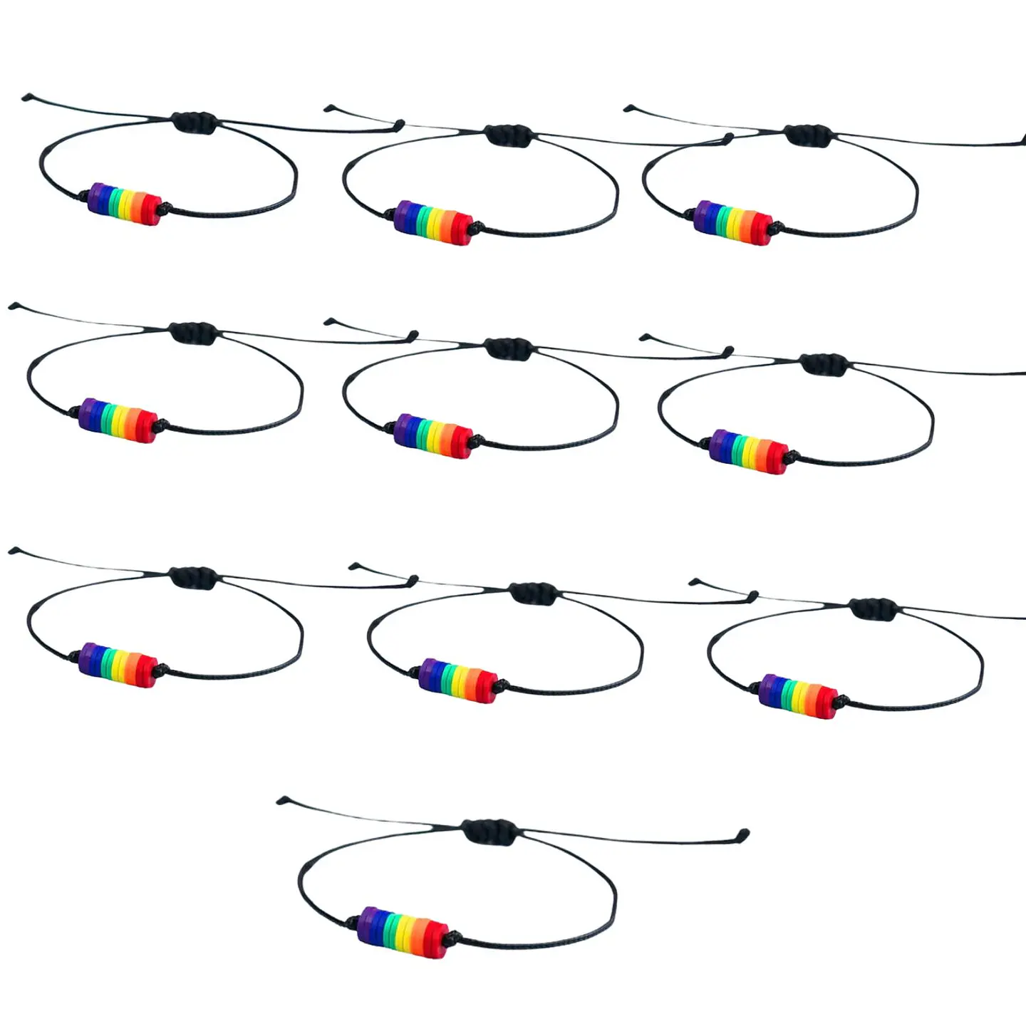 Pack 10 Pulsera Arcoíris Unisex Brazalete De Cuerda Bandera 1