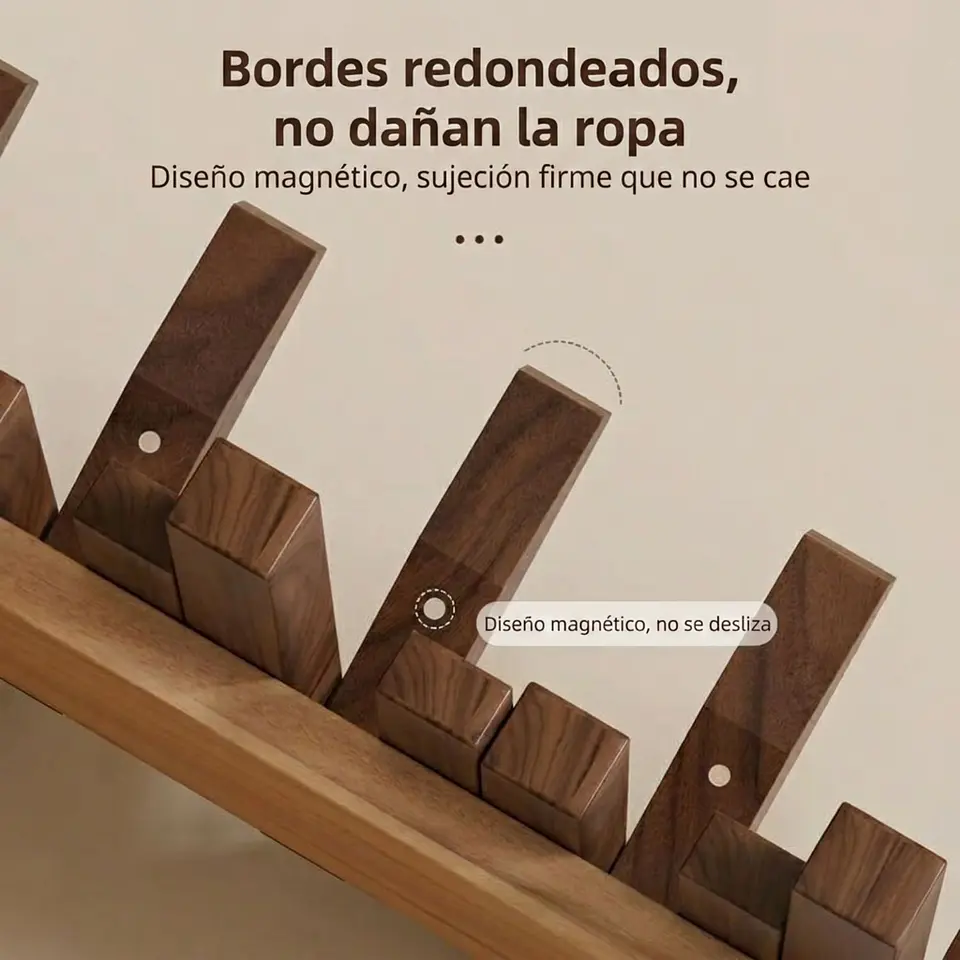 Perchero Plegable De Madera 8 Ganchos 4
