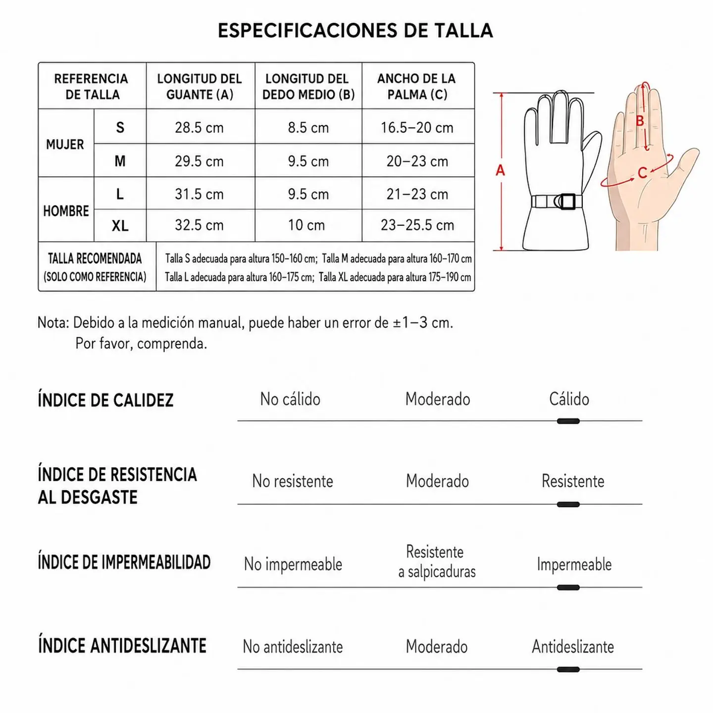 Guantes Para Invierno Y Deportes De Nieve Unisex Sintéticos 6