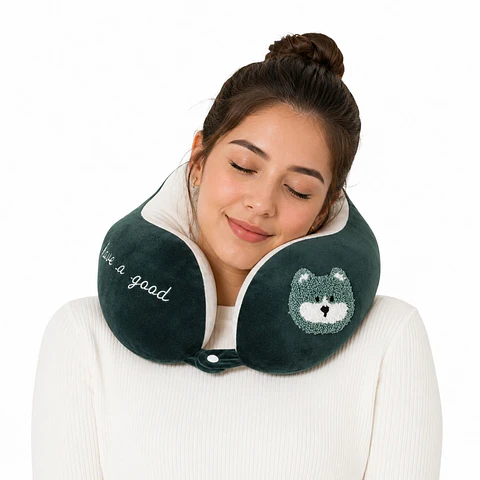 Almohada Cojín Cuello Cervical Viaje Auto Escritorio