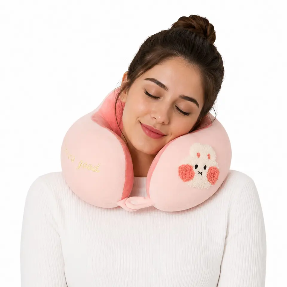 Almohada Cojín Cuello Cervical Viaje Auto Escritorio 7