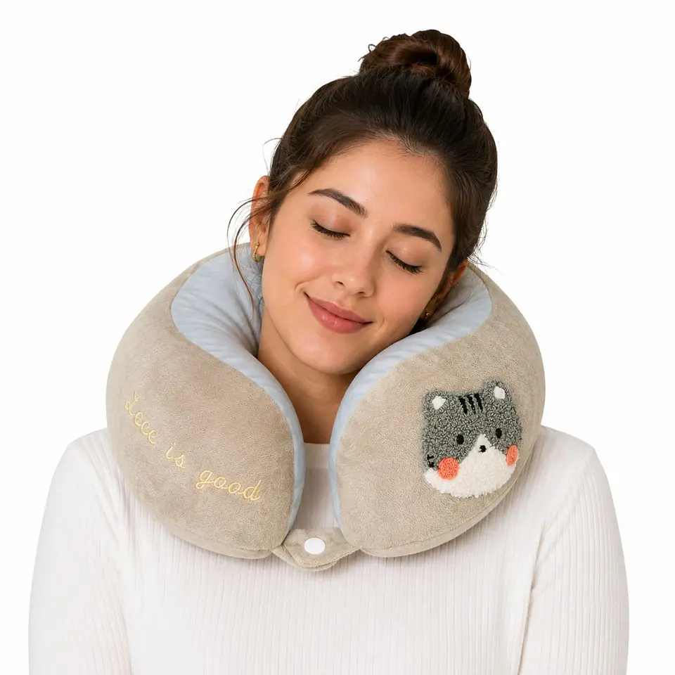 Almohada Cojín Cuello Cervical Viaje Auto Escritorio 14