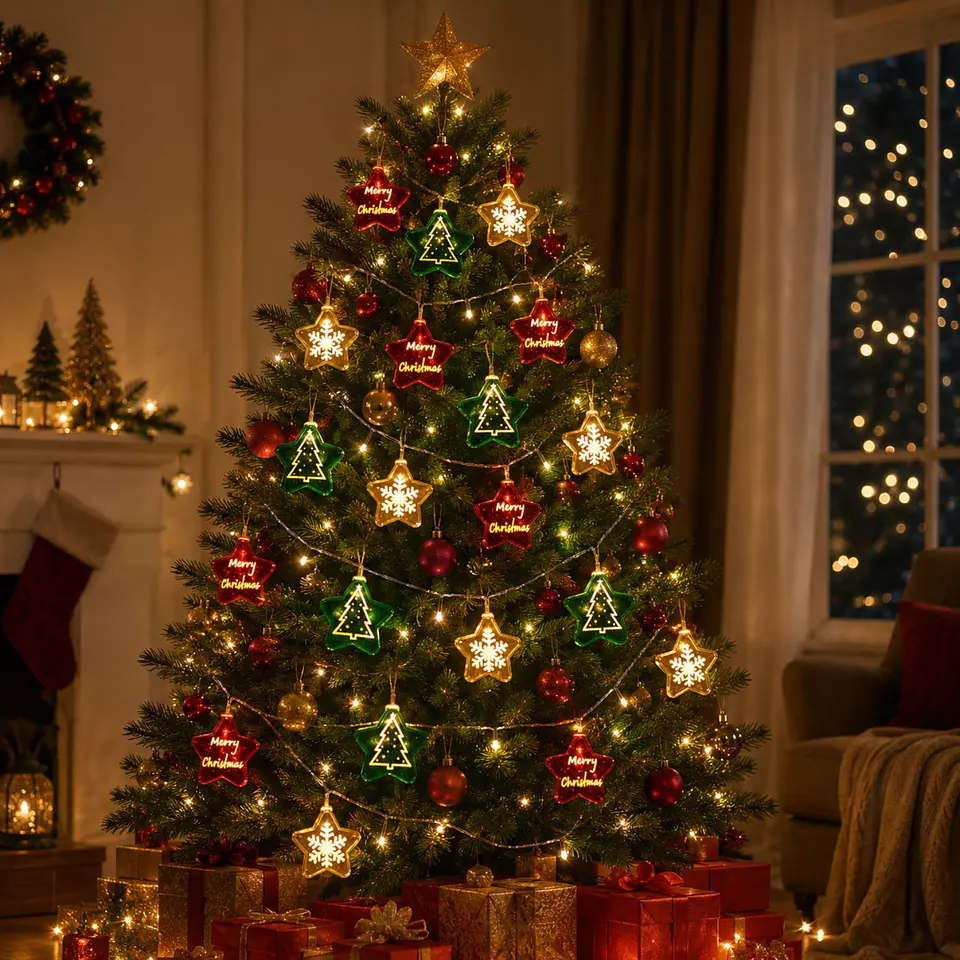 Luces Guirnalda Estrellas LED USB Decoración Navidad 10M 6