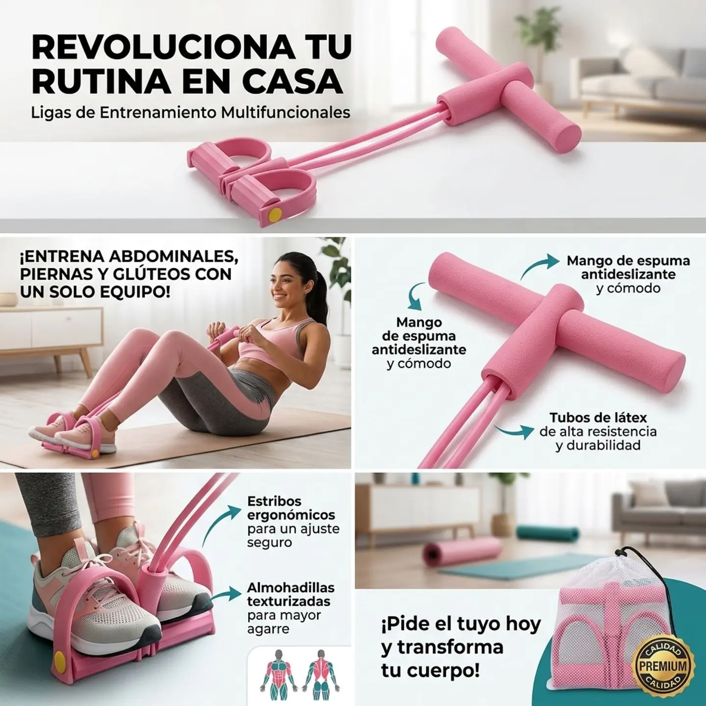 Ligas De Resistencia Piernas Ejercicios 2T 2