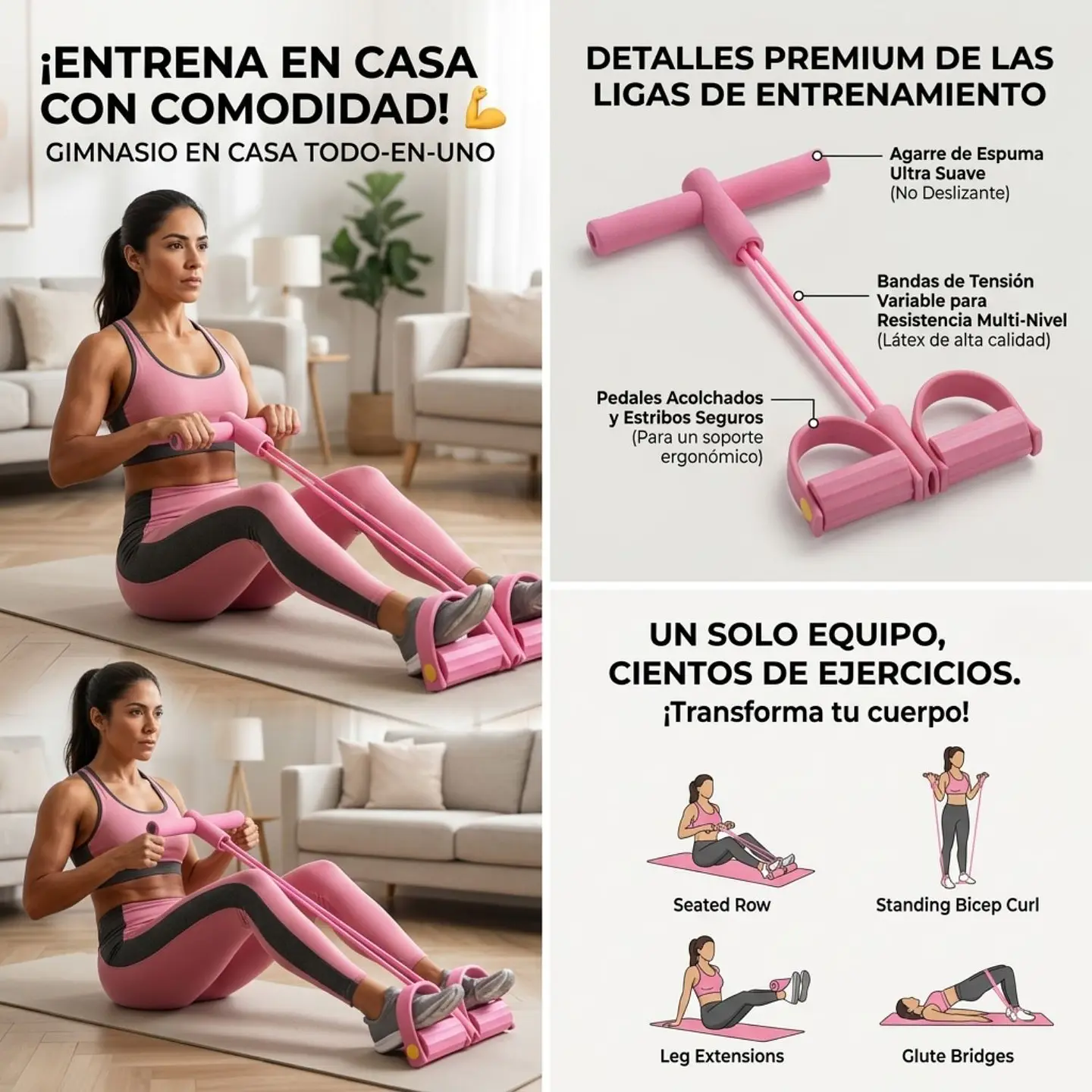 Ligas De Resistencia Piernas Ejercicios 2T 4