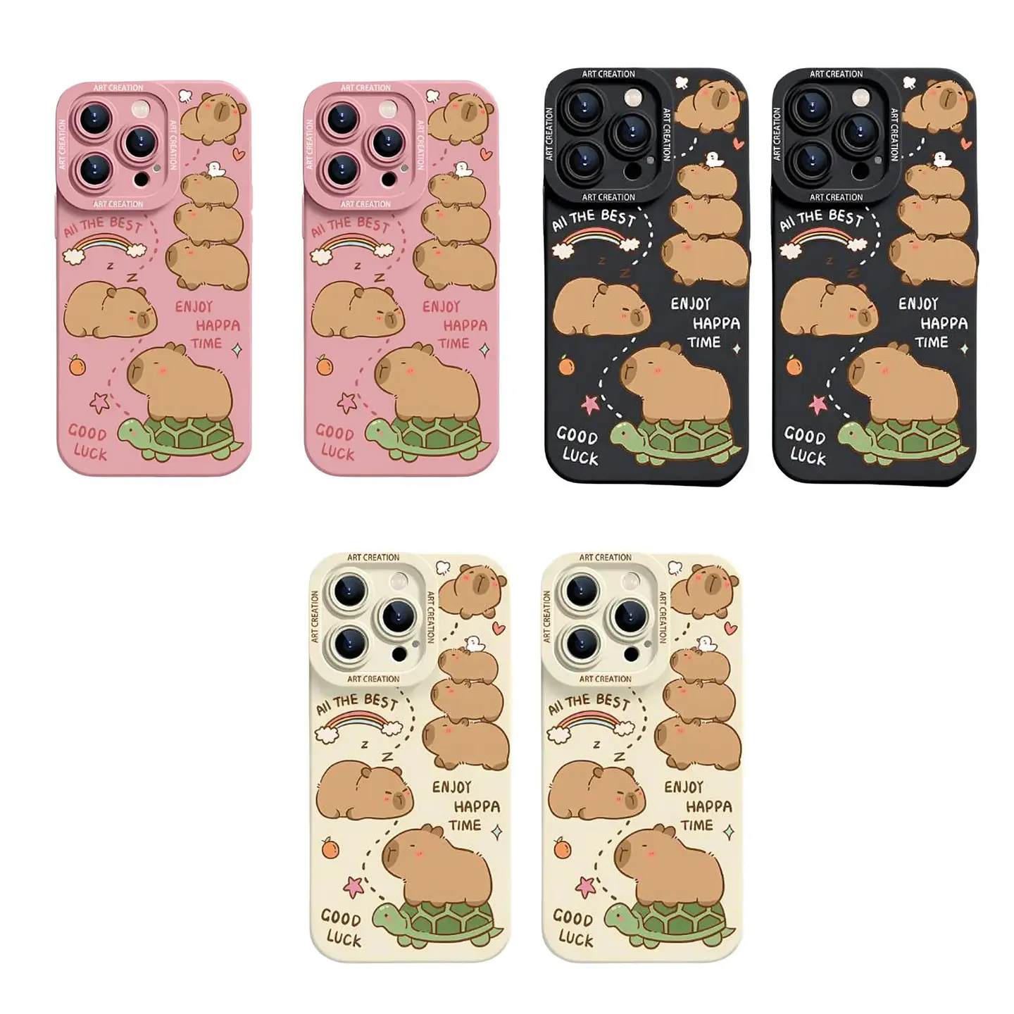 Pack 6 Carcasas Funda Silicona iPhone 15 Pro Max Capibara Antigolpes 1