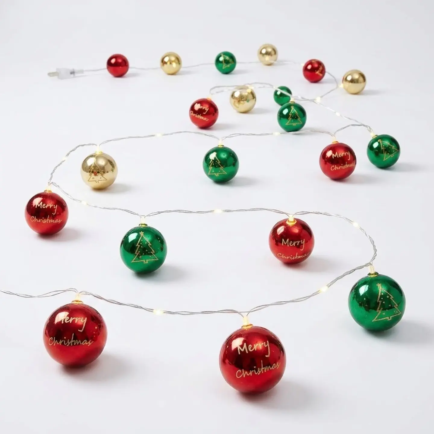 Luces Guirnalda Esferas LED USB Decoración Navidad 10M 2