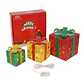 Set 3 Cajas Regalo Navideñas Con Luces LED Cálido  - Miniatura 1
