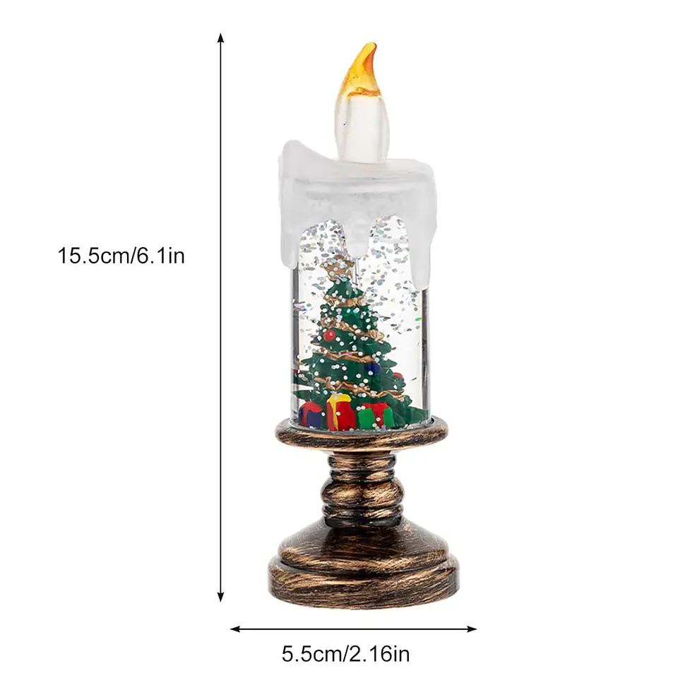 Pack 4 Velas LED Navideñas Con Efecto Caída Nieve 2