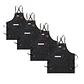 Pack 4 Delantales Pechera Unisex Multiuso Hogar Trabajo Parrilla - Miniatura 1