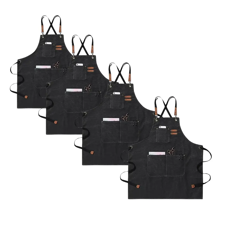 Pack 4 Delantales Pechera Unisex Multiuso Hogar Trabajo Parrilla 1